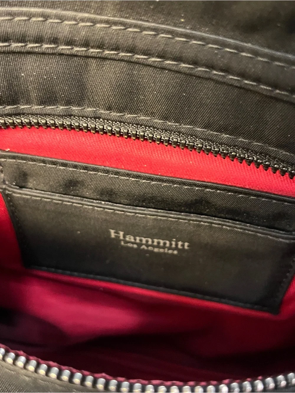 Hammitt Black Nylon Magnetic Foldover Crossbody Bag with Metal Rivets studs